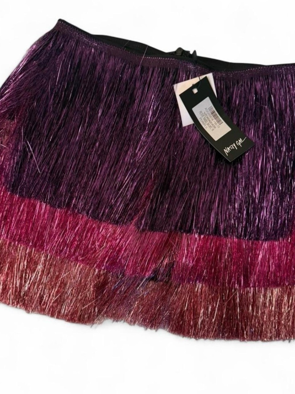 Nasty Gal Purple to Rose Gold Ombre Tassel Mini Skirt